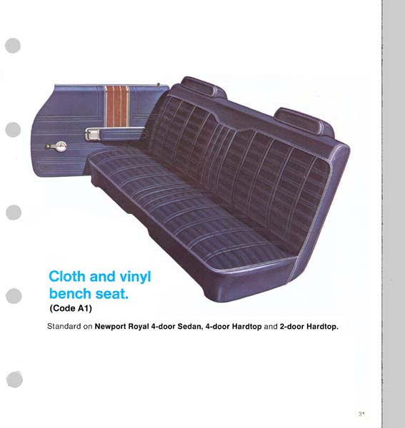1972 Chrysler Color Trim Folder Page 27